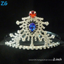 Small princess tiara with blue crystal for kids, kids tiaras wholesale, queen crown for kids